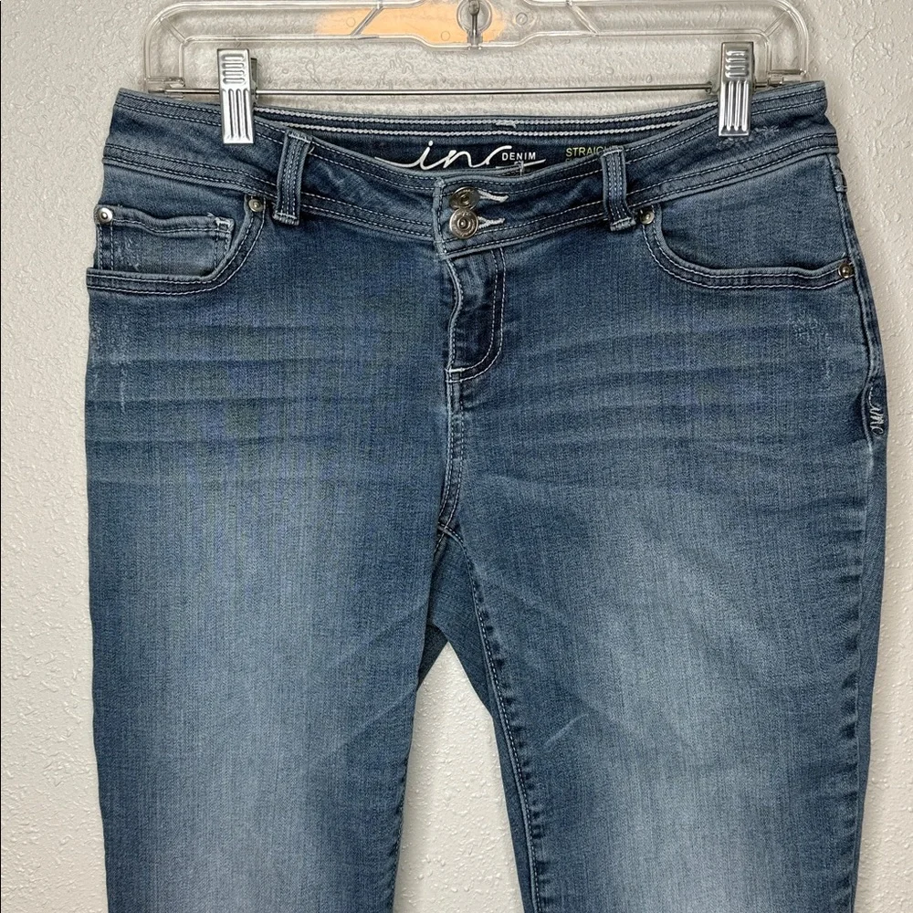INC Women's Denim Straight Leg Curvy Fit Jeans Size 4 - Picture 3 of 6